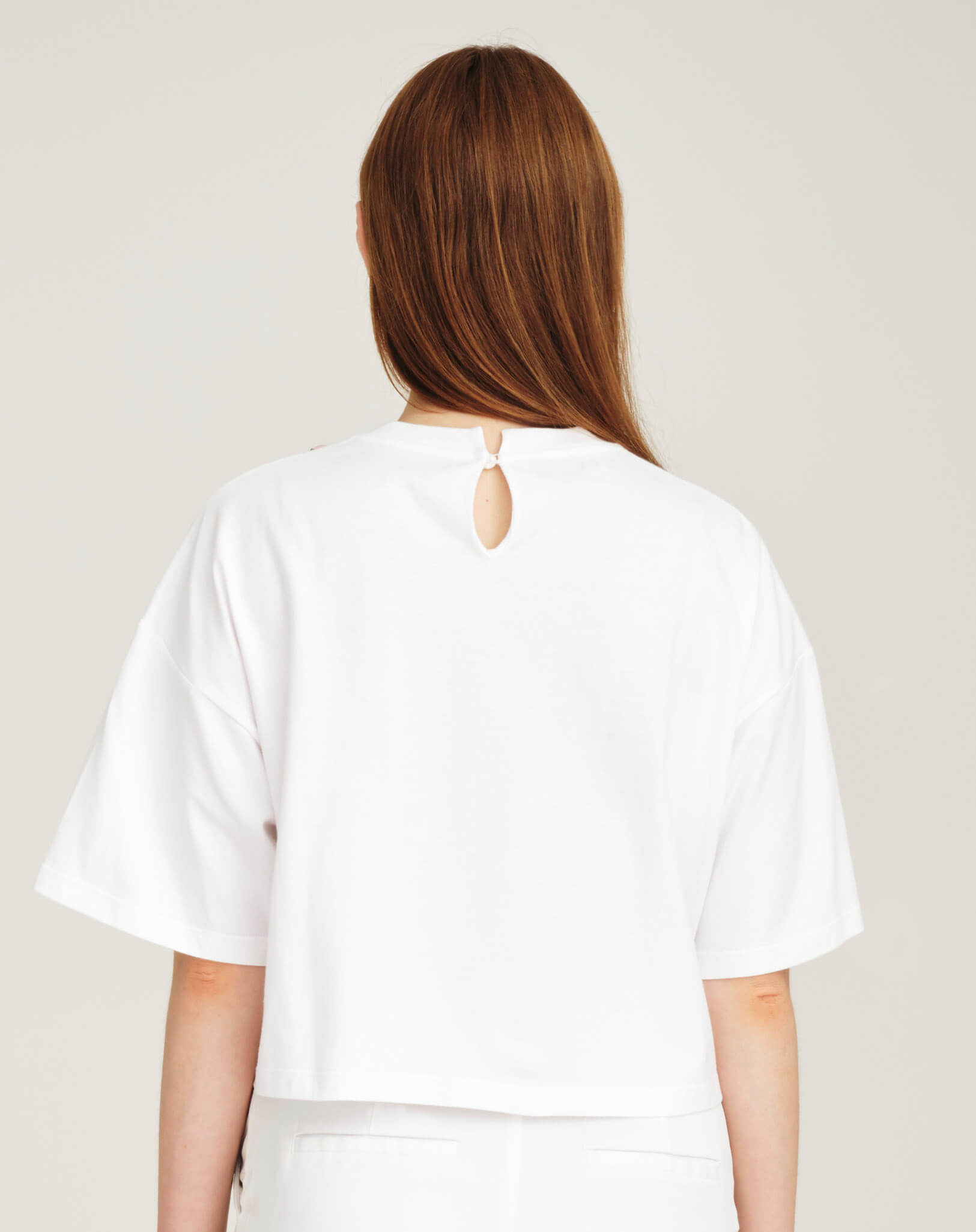 Miu Miu - Embellished Necklace Crop Tshirt S